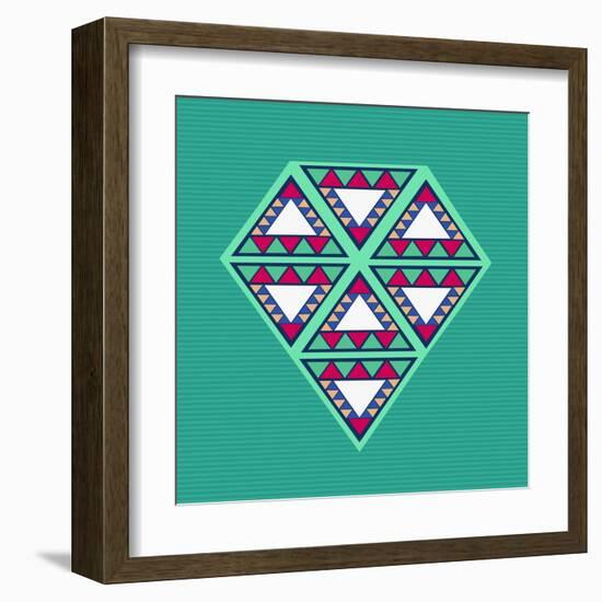 Geometric Diamond Composition-cienpies-Framed Art Print