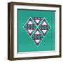 Geometric Diamond Composition-cienpies-Framed Art Print