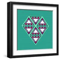 Geometric Diamond Composition-cienpies-Framed Art Print