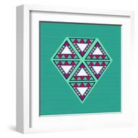 Geometric Diamond Composition-cienpies-Framed Art Print