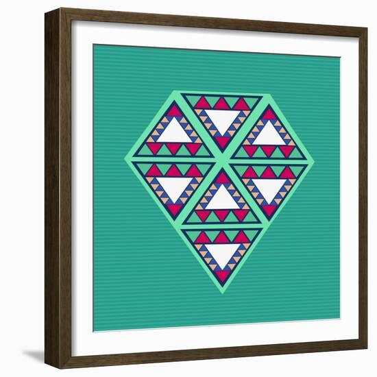 Geometric Diamond Composition-cienpies-Framed Premium Giclee Print