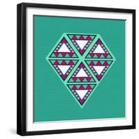 Geometric Diamond Composition-cienpies-Framed Premium Giclee Print