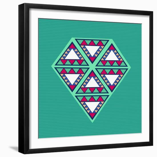 Geometric Diamond Composition-cienpies-Framed Premium Giclee Print