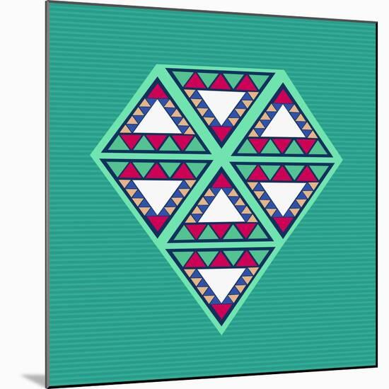 Geometric Diamond Composition-cienpies-Mounted Premium Giclee Print