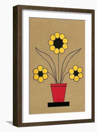 Geometric Flower in Pot-null-Framed Art Print