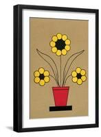 Geometric Flower in Pot-null-Framed Art Print