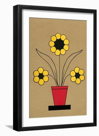 Geometric Flower in Pot-null-Framed Art Print