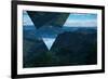 Geometric Foggy Forest Mountain Landscape-Bulgn-Framed Photographic Print