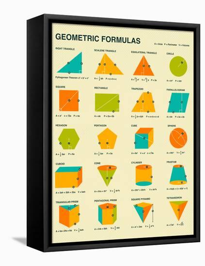 Geometric Formulas-Jazzberry Blue-Framed Stretched Canvas