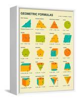 Geometric Formulas-Jazzberry Blue-Framed Stretched Canvas