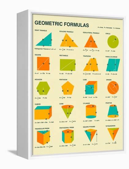 Geometric Formulas-Jazzberry Blue-Framed Stretched Canvas