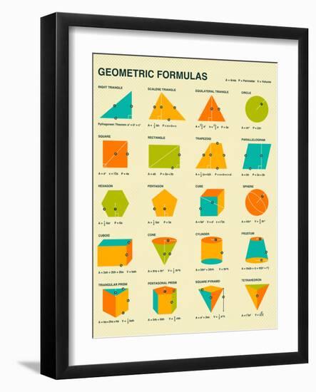 Geometric Formulas-Jazzberry Blue-Framed Art Print