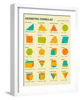 Geometric Formulas-Jazzberry Blue-Framed Art Print