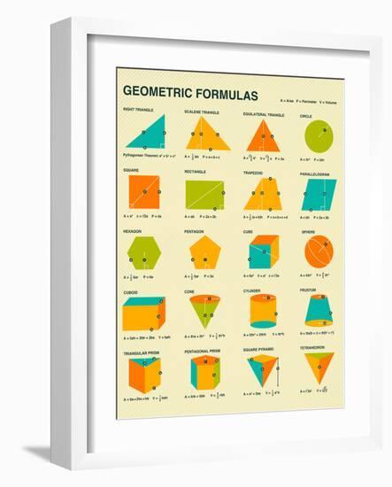 Geometric Formulas-Jazzberry Blue-Framed Art Print