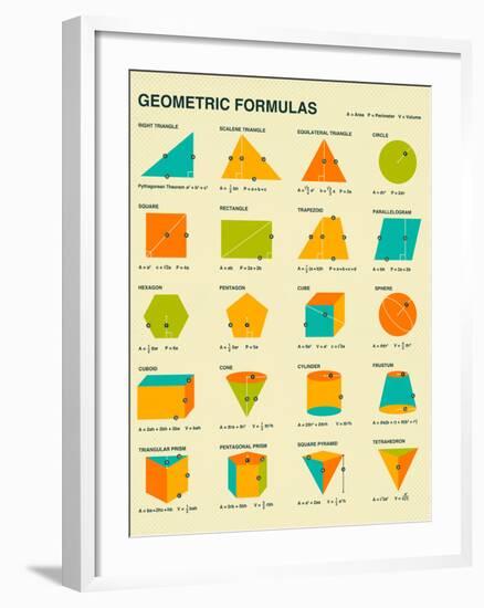 Geometric Formulas-Jazzberry Blue-Framed Art Print