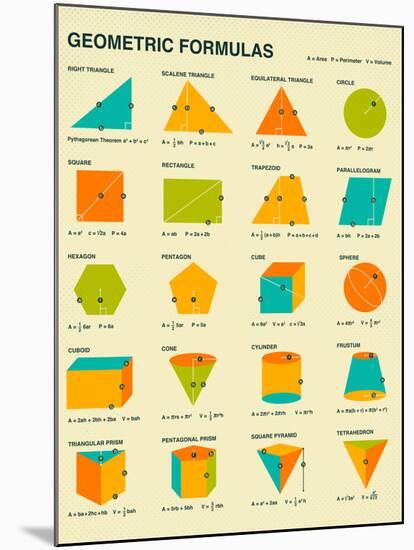 Geometric Formulas-Jazzberry Blue-Mounted Art Print