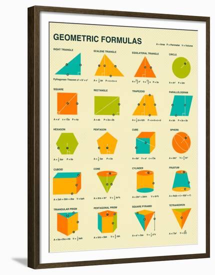 Geometric Formulas-Jazzberry Blue-Framed Art Print