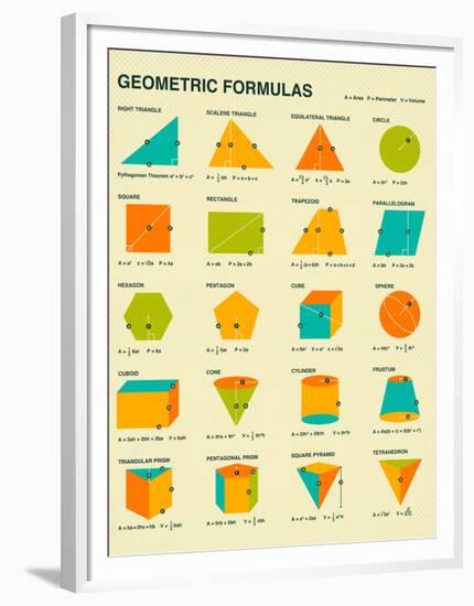 Geometric Formulas-Jazzberry Blue-Framed Art Print