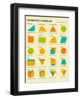 Geometric Formulas-Jazzberry Blue-Framed Art Print