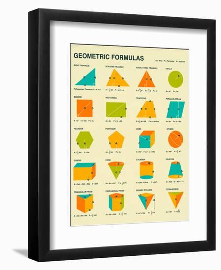 Geometric Formulas-Jazzberry Blue-Framed Art Print