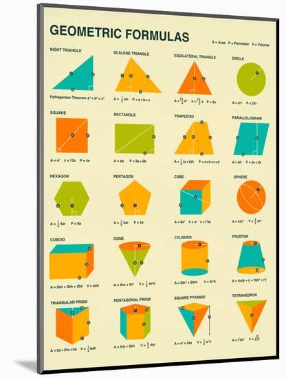 Geometric Formulas-Jazzberry Blue-Mounted Art Print