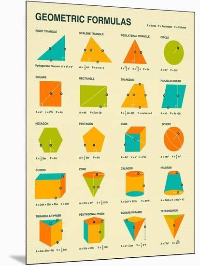 Geometric Formulas-Jazzberry Blue-Mounted Art Print