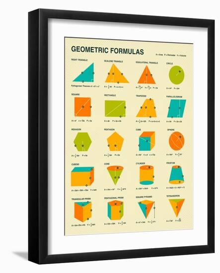 Geometric Formulas-Jazzberry Blue-Framed Art Print