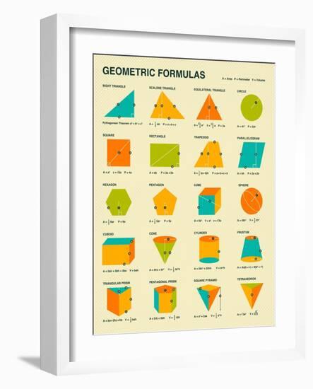 Geometric Formulas-Jazzberry Blue-Framed Art Print