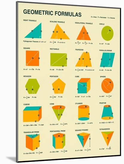 Geometric Formulas-Jazzberry Blue-Mounted Art Print