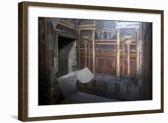 Geometric Frescoes of the Cubicola in the Villa Dei Misteri, Pompeii, Campania, Italy-Oliviero Olivieri-Framed Photographic Print