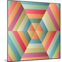 Geometric Hexagon Op Illusion-AnaMarques-Mounted Art Print