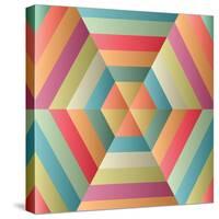 Geometric Hexagon Op Illusion-AnaMarques-Stretched Canvas