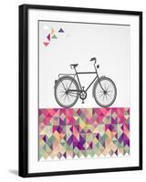 Geometric Hipster Bicycle-cienpies-Framed Art Print