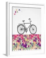 Geometric Hipster Bicycle-cienpies-Framed Art Print