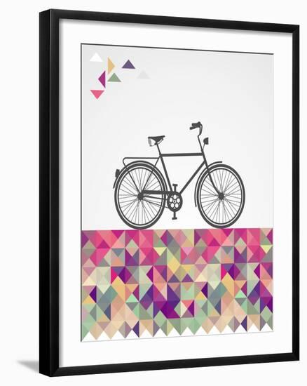 Geometric Hipster Bicycle-cienpies-Framed Art Print