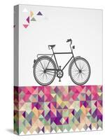 Geometric Hipster Bicycle-cienpies-Stretched Canvas