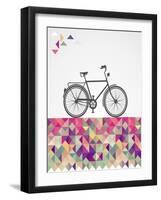 Geometric Hipster Bicycle-cienpies-Framed Art Print