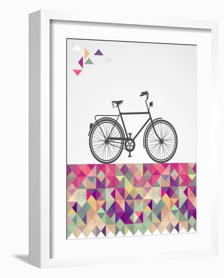 Geometric Hipster Bicycle-cienpies-Framed Art Print