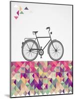 Geometric Hipster Bicycle-cienpies-Mounted Art Print