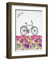 Geometric Hipster Bicycle-cienpies-Framed Art Print