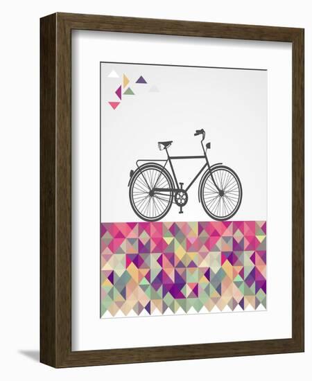 Geometric Hipster Bicycle-cienpies-Framed Art Print