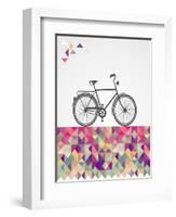 Geometric Hipster Bicycle-cienpies-Framed Art Print