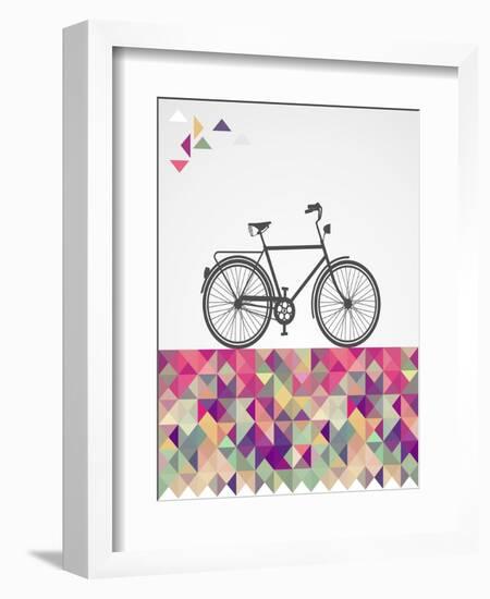 Geometric Hipster Bicycle-cienpies-Framed Art Print