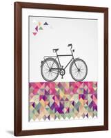 Geometric Hipster Bicycle-cienpies-Framed Art Print