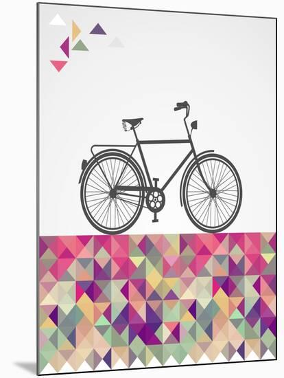 Geometric Hipster Bicycle-cienpies-Mounted Art Print