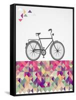 Geometric Hipster Bicycle-cienpies-Framed Stretched Canvas
