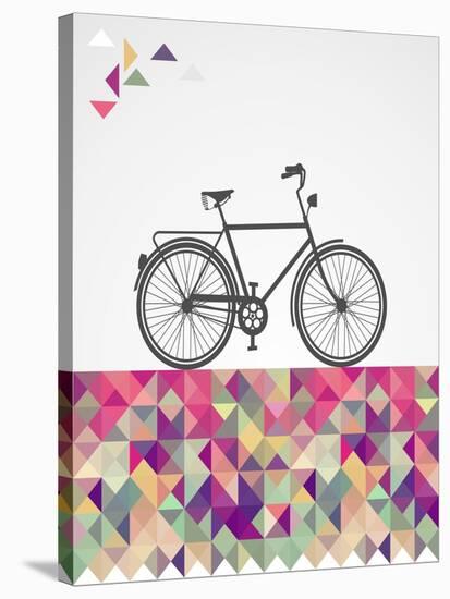 Geometric Hipster Bicycle-cienpies-Stretched Canvas