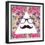 Geometric Hipster Face-cienpies-Framed Art Print