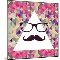 Geometric Hipster Face-cienpies-Mounted Art Print