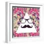 Geometric Hipster Face-cienpies-Framed Art Print